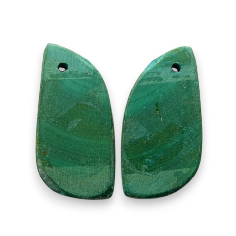 Malachit para kaboszonów z dziurką 23x11 mm nr R69 Malachit para kaboszonów z dziurką 23x11 mm nr R69