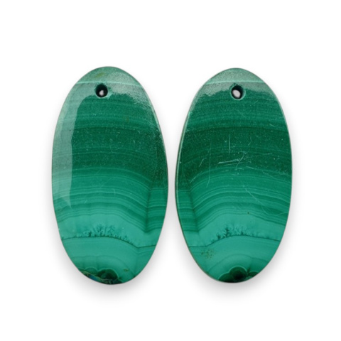 Malachit para kaboszonów z dziurką 23x12 mm nr R63 Malachit para kaboszonów z dziurką 23x12 mm nr R63