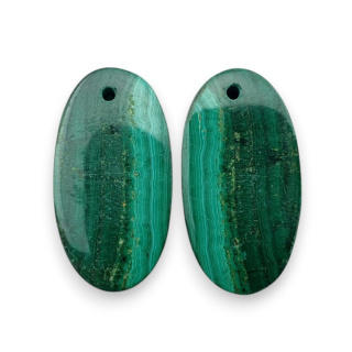 Malachit para kaboszonów z dziurką 23x12 mm nr R68