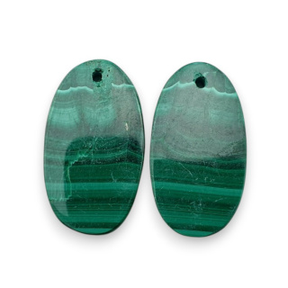 Malachit para kaboszonów z dziurką 23x13 mm nr R51