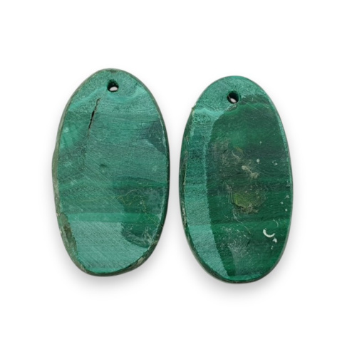 Malachit para kaboszonów z dziurką 23x13 mm nr R51