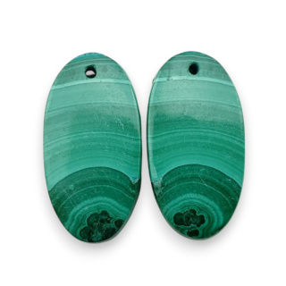 Malachit para kaboszonów z dziurką 25x13 mm nr R67