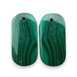 Malachit para kaboszonów z dziurką 25x13 mm nr R79