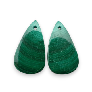 Malachit para kaboszonów z dziurką 25x14 mm nr R65