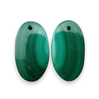 Malachit para kaboszonów z dziurką 25x14 mm nr R80