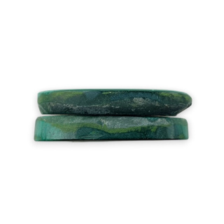 Malachit para kaboszonów z dziurką 26x14 mm nr R73