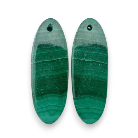 Malachit para kaboszonów z dziurką 29x10 mm nr R60 Malachit para kaboszonów z dziurką 29x10 mm nr R60