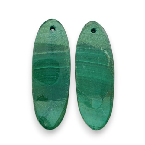 Malachit para kaboszonów z dziurką 29x10 mm nr R60 Malachit para kaboszonów z dziurką 29x10 mm nr R60