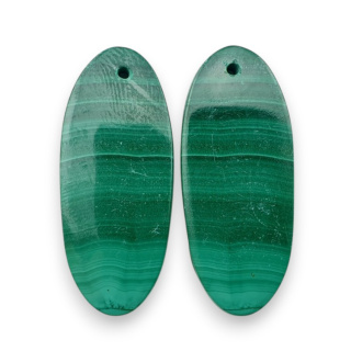 Malachit para kaboszonów z dziurką 29x12 mm nr R70