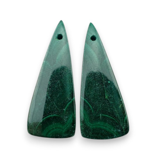 Malachit para kaboszonów z dziurką 32x13 mm nr R72