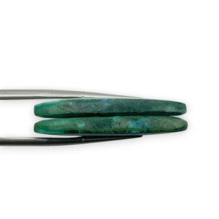 Malachit para kaboszonów z dziurką 33x12 mm nr R55