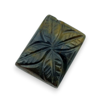 Tygrysie oko niebieskie kaboszon carving 21x16 mm nr 79
