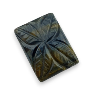 Tygrysie oko niebieskie kaboszon carving 21x16 mm nr 79