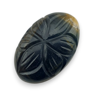 Tygrysie oko niebieskie kaboszon carving 24x15 mm nr 133