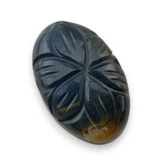 Tygrysie oko niebieskie kaboszon carving 24x15 mm nr 133