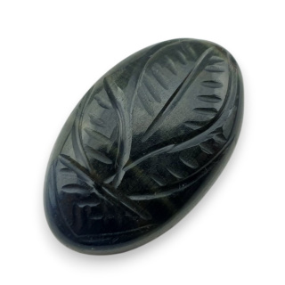 Tygrysie oko niebieskie kaboszon carving 26x16 mm nr 122