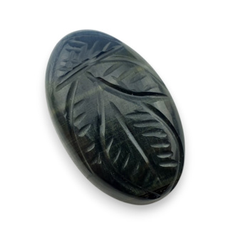 Tygrysie oko niebieskie kaboszon carving 26x16 mm nr 122