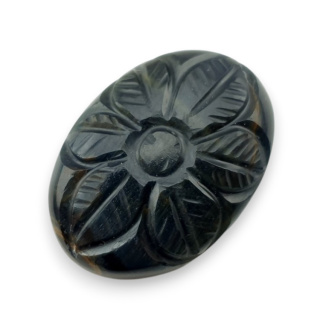 Tygrysie oko niebieskie kaboszon carving 26x19 mm nr 119