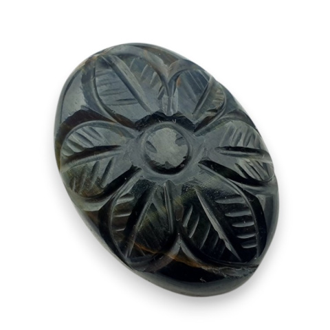 Tygrysie oko niebieskie kaboszon carving 26x19 mm nr 119 Tygrysie oko niebieskie kaboszon carving 26x19 mm nr 119