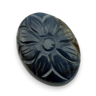 Tygrysie oko niebieskie kaboszon carving 26x20 mm nr 113