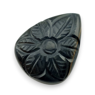 Tygrysie oko niebieskie kaboszon carving 26x20 mm nr 147