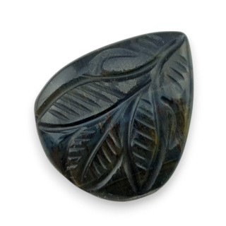 Tygrysie oko niebieskie kaboszon carving 26x22 mm nr 137