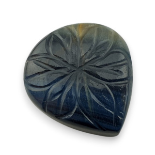Tygrysie oko niebieskie kaboszon carving 26x24 mm nr 102
