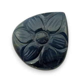 Tygrysie oko niebieskie kaboszon carving 26x24 mm nr 126