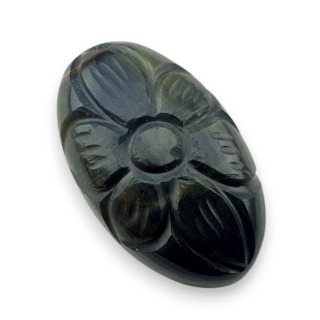Tygrysie oko niebieskie kaboszon carving 27x16 mm nr 121