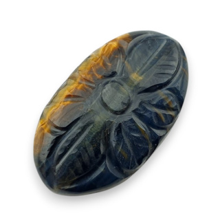 Tygrysie oko niebieskie kaboszon carving 27x16 mm nr 145