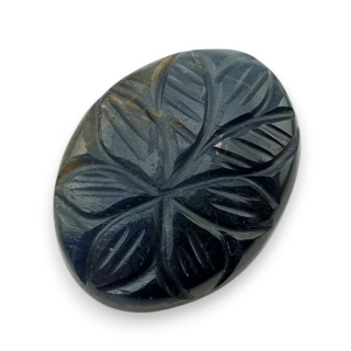 Tygrysie oko niebieskie kaboszon carving 27x20 mm nr 142