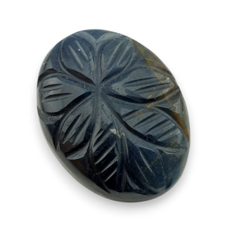 Tygrysie oko niebieskie kaboszon carving 27x20 mm nr 142