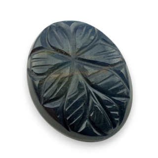 Tygrysie oko niebieskie kaboszon carving 27x21 mm nr 134