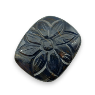 Tygrysie oko niebieskie kaboszon carving 27x22 mm nr 108