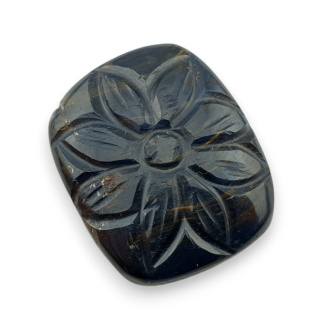 Tygrysie oko niebieskie kaboszon carving 27x22 mm nr 108