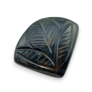 Tygrysie oko niebieskie kaboszon carving 28x21 mm nr 115