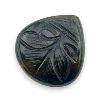Tygrysie oko niebieskie kaboszon carving 28x27 mm nr 120