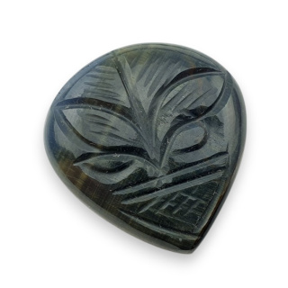 Tygrysie oko niebieskie kaboszon carving 28x27 mm nr 120