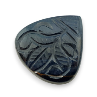 Tygrysie oko niebieskie kaboszon carving 28x27 mm nr 131