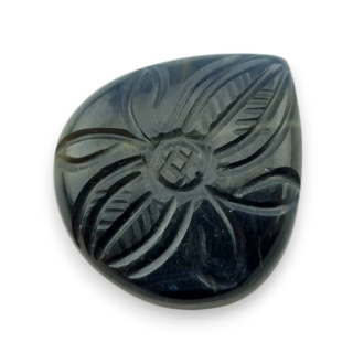 Tygrysie oko niebieskie kaboszon carving 30x27 mm nr 132