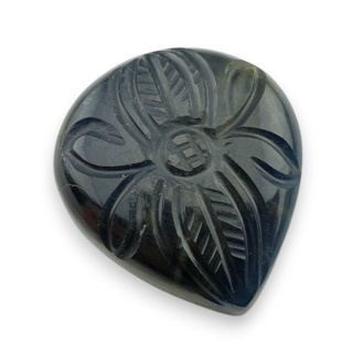 Tygrysie oko niebieskie kaboszon carving 30x27 mm nr 132