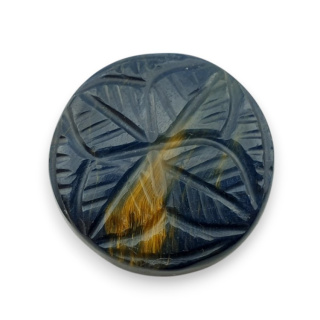 Tygrysie oko niebieskie kaboszon carving fi 24 mm nr 141