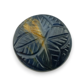 Tygrysie oko niebieskie kaboszon carving fi 24 mm nr 141