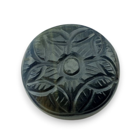 Tygrysie oko niebieskie kaboszon carving fi 28 mm nr 83 Tygrysie oko niebieskie kaboszon carving fi 28 mm nr 83