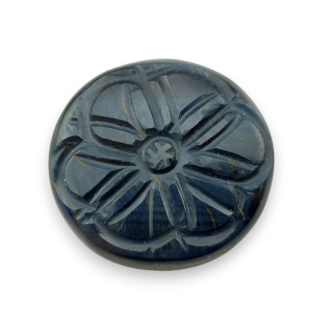 Tygrysie oko niebieskie kaboszon carving fi 28 mm nr 97