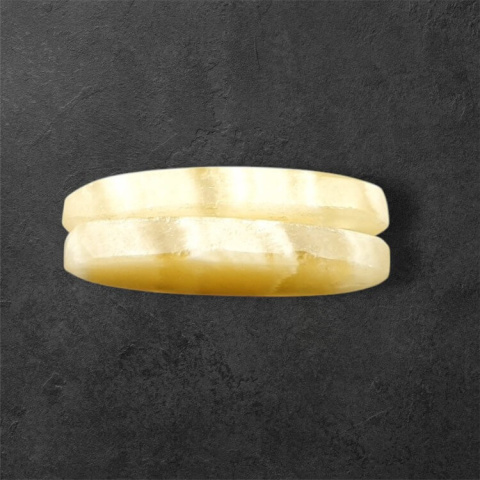 Żółty aragonit para kaboszonów z dziurką 24x12 mm nr P957 Żółty aragonit para kaboszonów z dziurką 24x12 mm nr P957