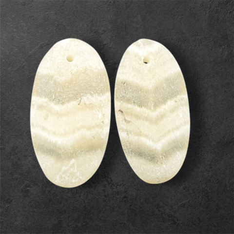 Żółty aragonit para kaboszonów z dziurką 24x13 mm nr P949 Żółty aragonit para kaboszonów z dziurką 24x13 mm nr P949