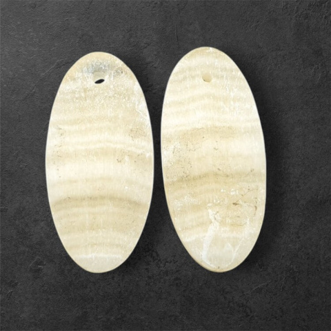 Żółty aragonit para kaboszonów z dziurką 25x12 mm nr P951 Żółty aragonit para kaboszonów z dziurką 25x12 mm nr P951
