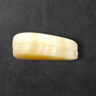 Żółty aragonit para kaboszonów z dziurką 25x14 mm nr P959
