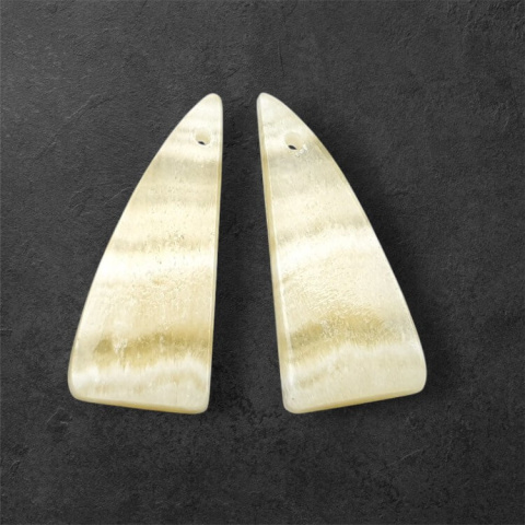 Żółty aragonit para kaboszonów z dziurką 26x11 mm nr P962 Żółty aragonit para kaboszonów z dziurką 26x11 mm nr P962